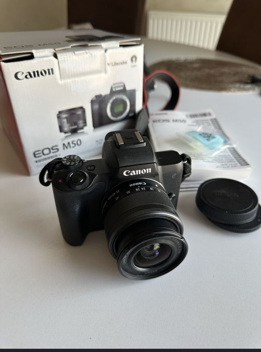 Canon EOS M50 Mirrorless + Obiectiv 15-45mm IS STM, 24.1MP, 4K, Wi-Fi