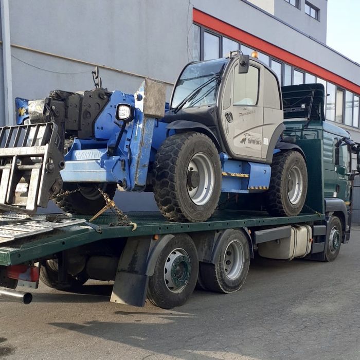 Transport utilaje trailer platforma tractari auto