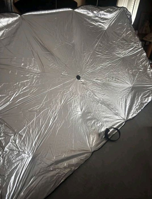 Parasolar auto tip umbrela cu husa piele depozitare