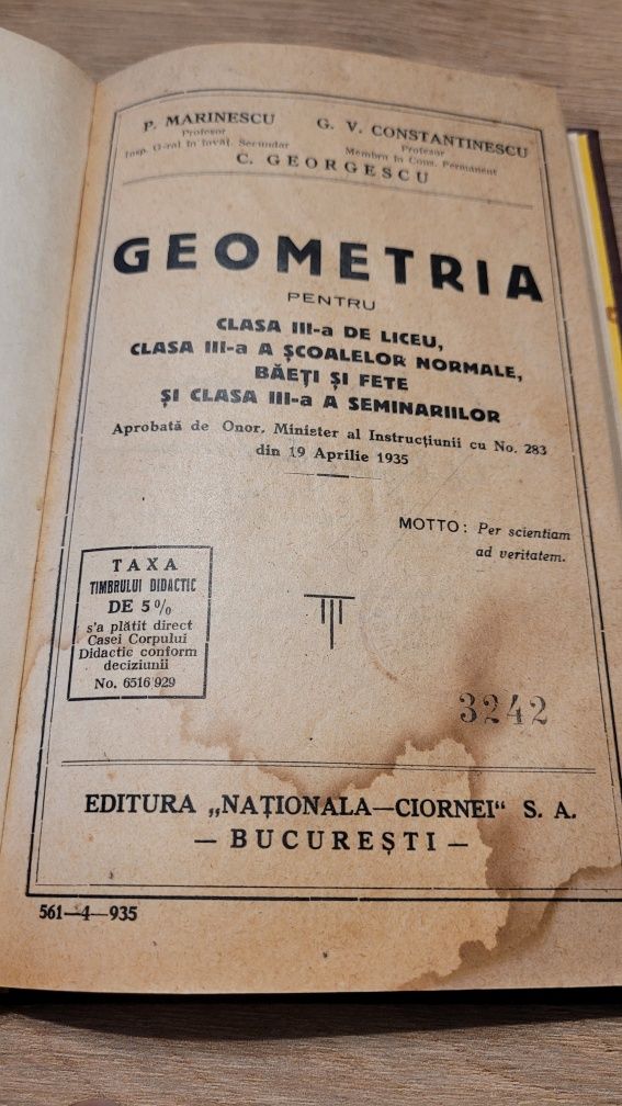 Carte geometrie 1935