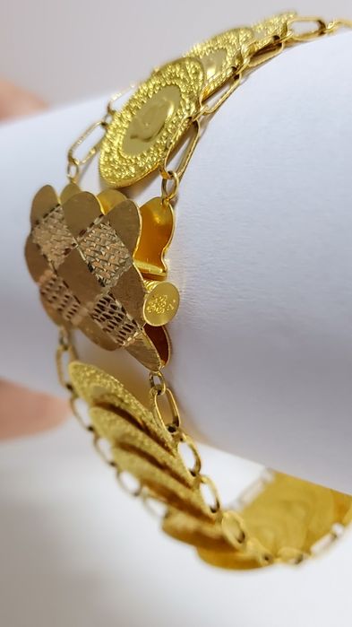 Brățară din aur de 14K cu bănuți – lungime 20 cm, gramaj 26,41 g