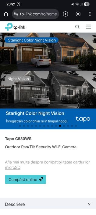 Ultima oferta Camera Tapo C530WS 3K 5Mpx rotire 360