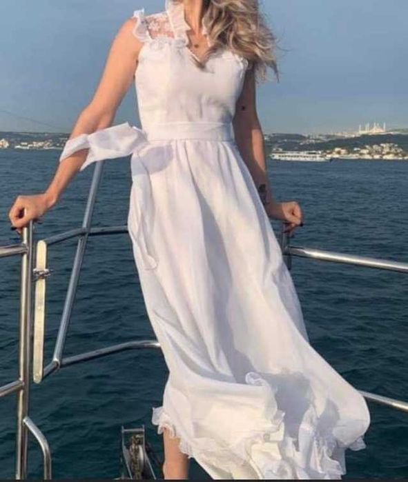 Rochie lunga, alba, marimea S