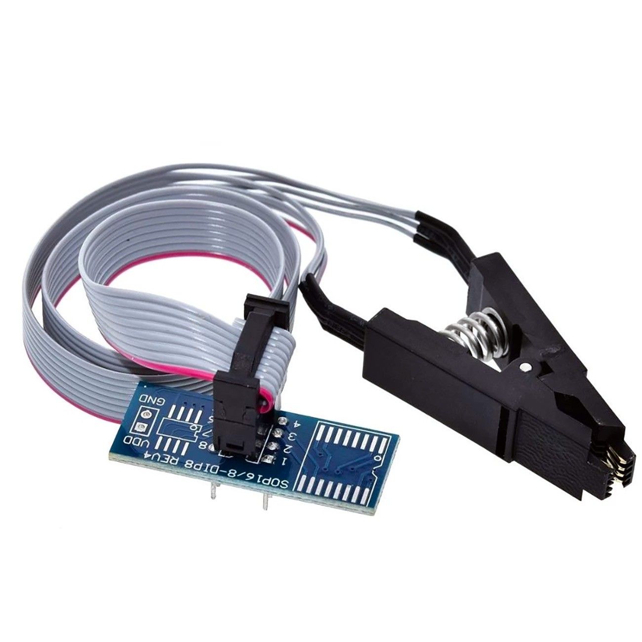 Програматорен клипс адаптер за SO8 SOP8 SOIC8 DIP8 с лента и стойка