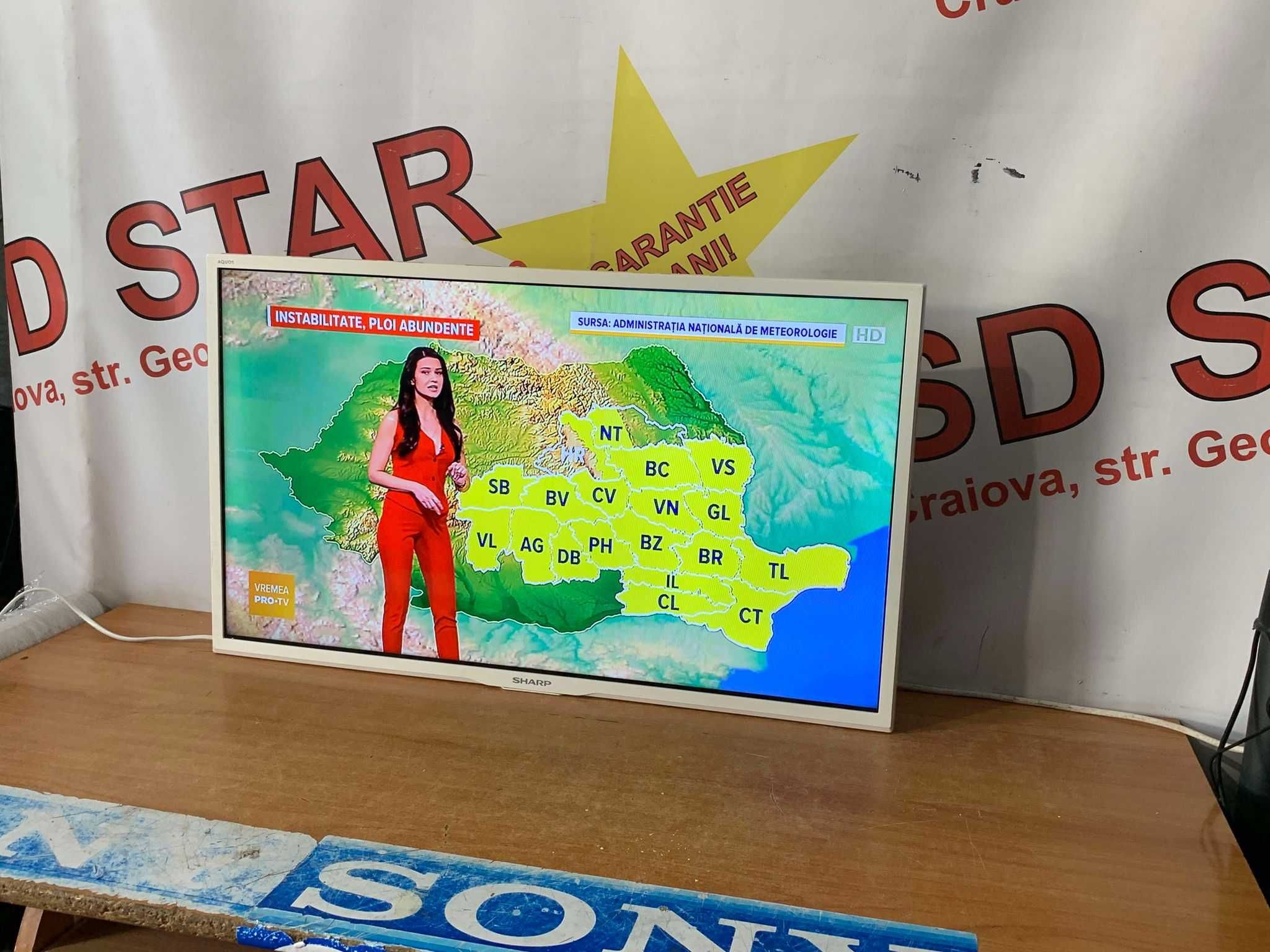 Televizor Led 100Hz Triplu Tuner SHARP 32CHE5112EW/82 cm Garantie 2ani