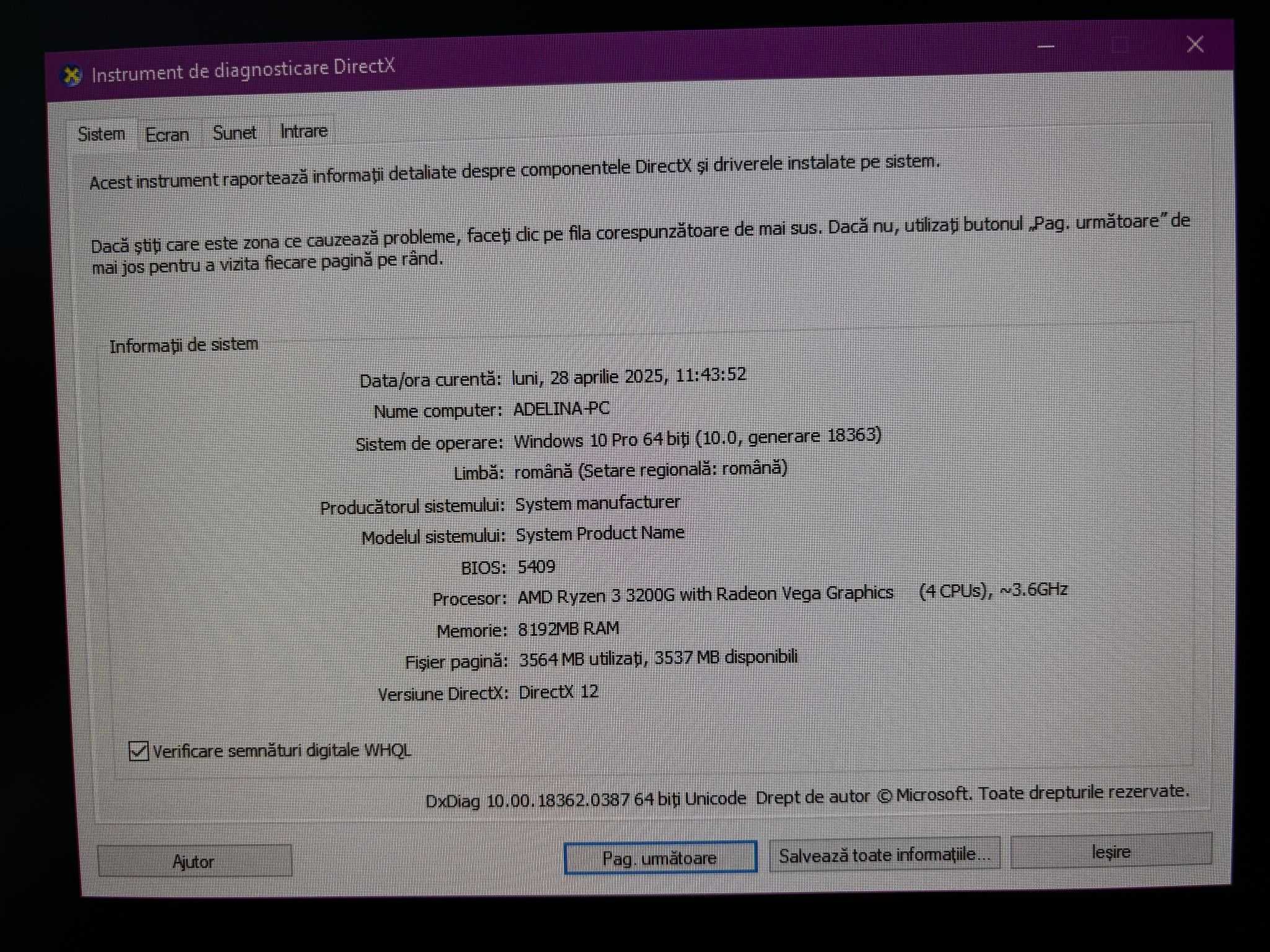 Calculator Gaming AMD Ryzen 3 3200G 3,6Ghz / Radeon Vega 8 / 220 SSD