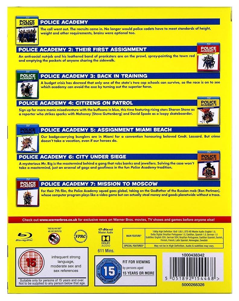 Produs nou original și sigilat. POLICE ACADEMY. set box blu ray.