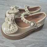 Pantofi fetita cu fundita si perle, marime 27, scoala, gradinita