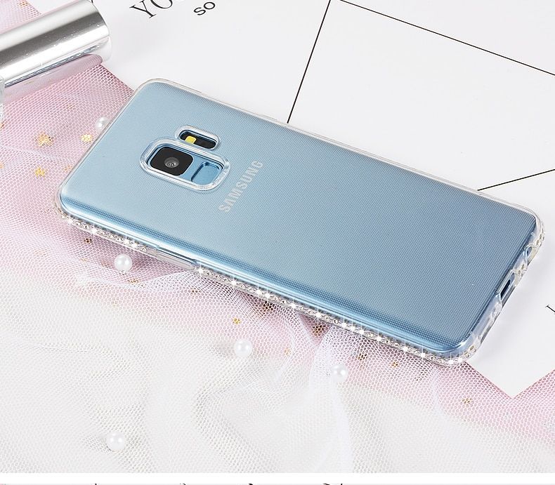 Husa Silicon cu pietricele pt. Samsung Galaxy S8 / S9