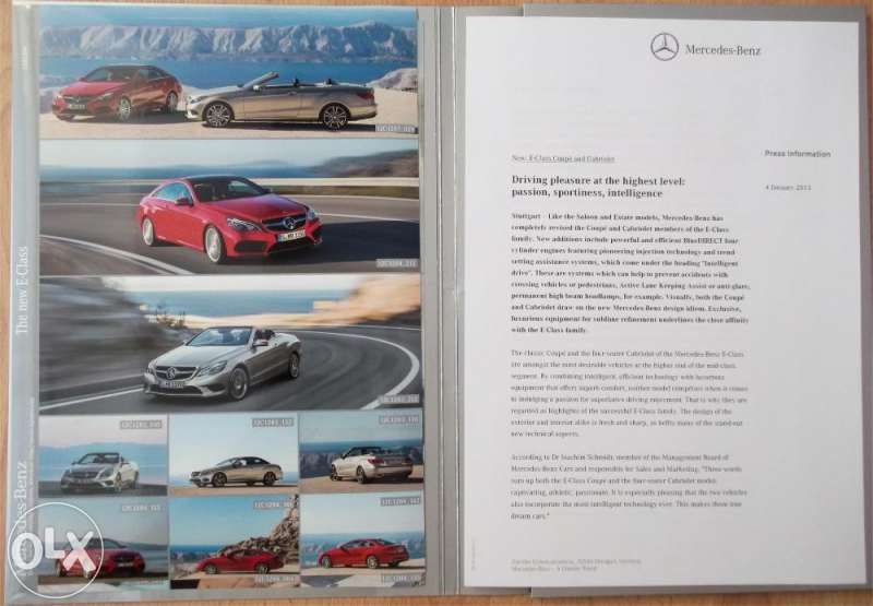 прес кит книга списание брошура каталог Mercedes-Benz E-Class Cabrio