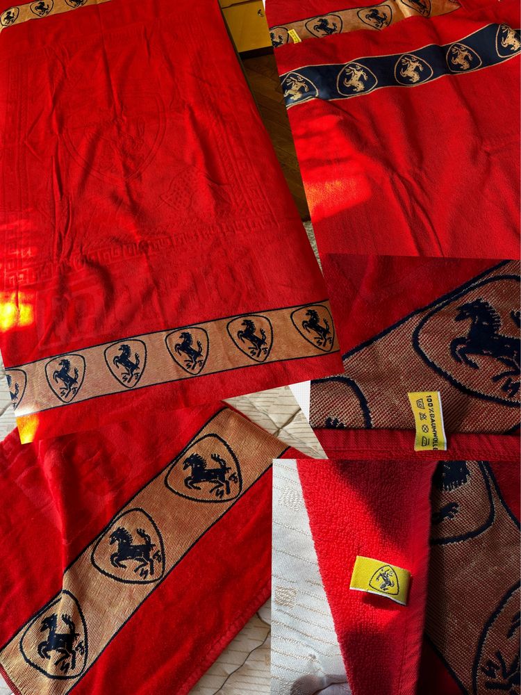 Jacheta piele matlasata marca Ferrari+ prosop Ferrari