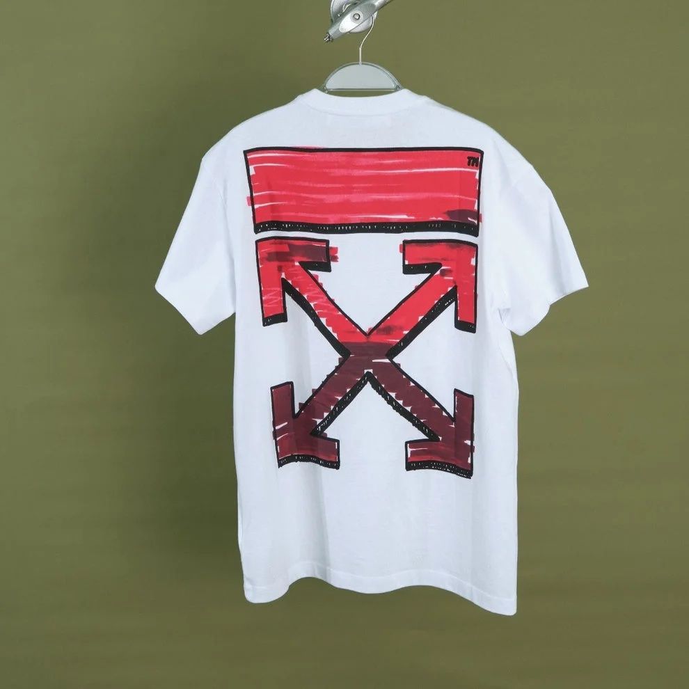 Nwt off-white C/O Virgil ABLOH White Red Marker T-Shirt