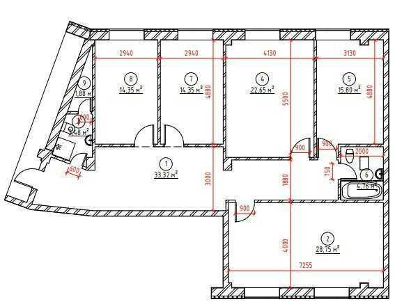 5-комнатная в ЖК «Dream House» (кадастр бор) ID: 2704