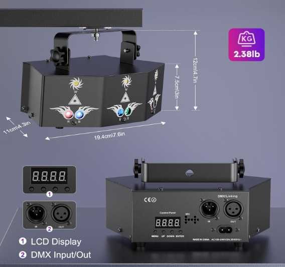 Лазерна светлина Propulsion Life Disco, LED диско светлинен прожектор