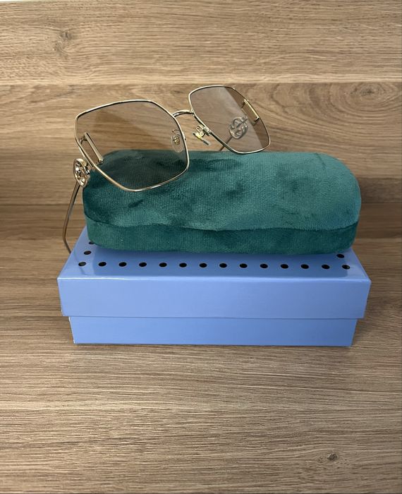 Ochelari de Soare Dama Gucci Yellow Oversized GG1207S 002 - Noi!