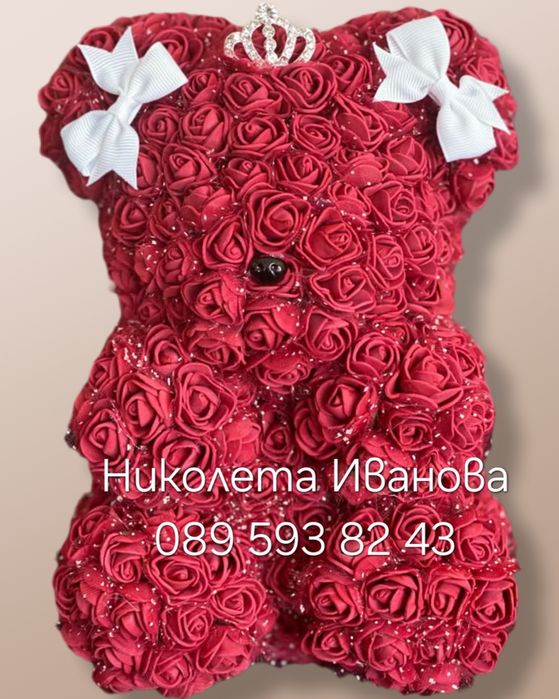 Букет от рози мече от рози вечен букет 101 рози роза