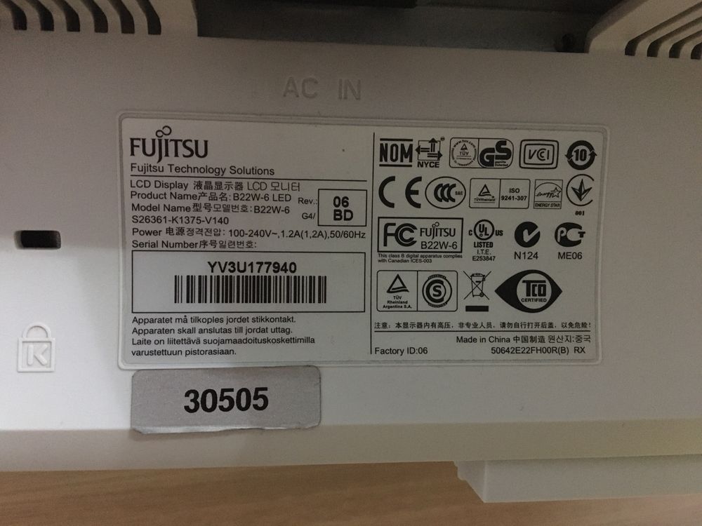 Monitor Fujitsu LED 22"