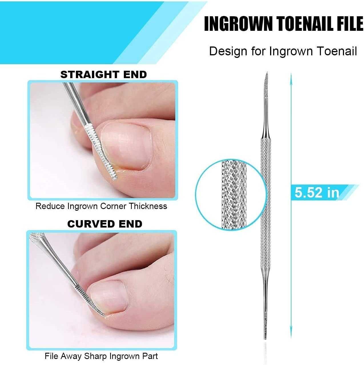 Trusa Manichiura Pedichiura Profesionala Unghii Incarnate 6 Piese Inox
