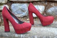 Pantofi damă roșii  Bata cu platforma