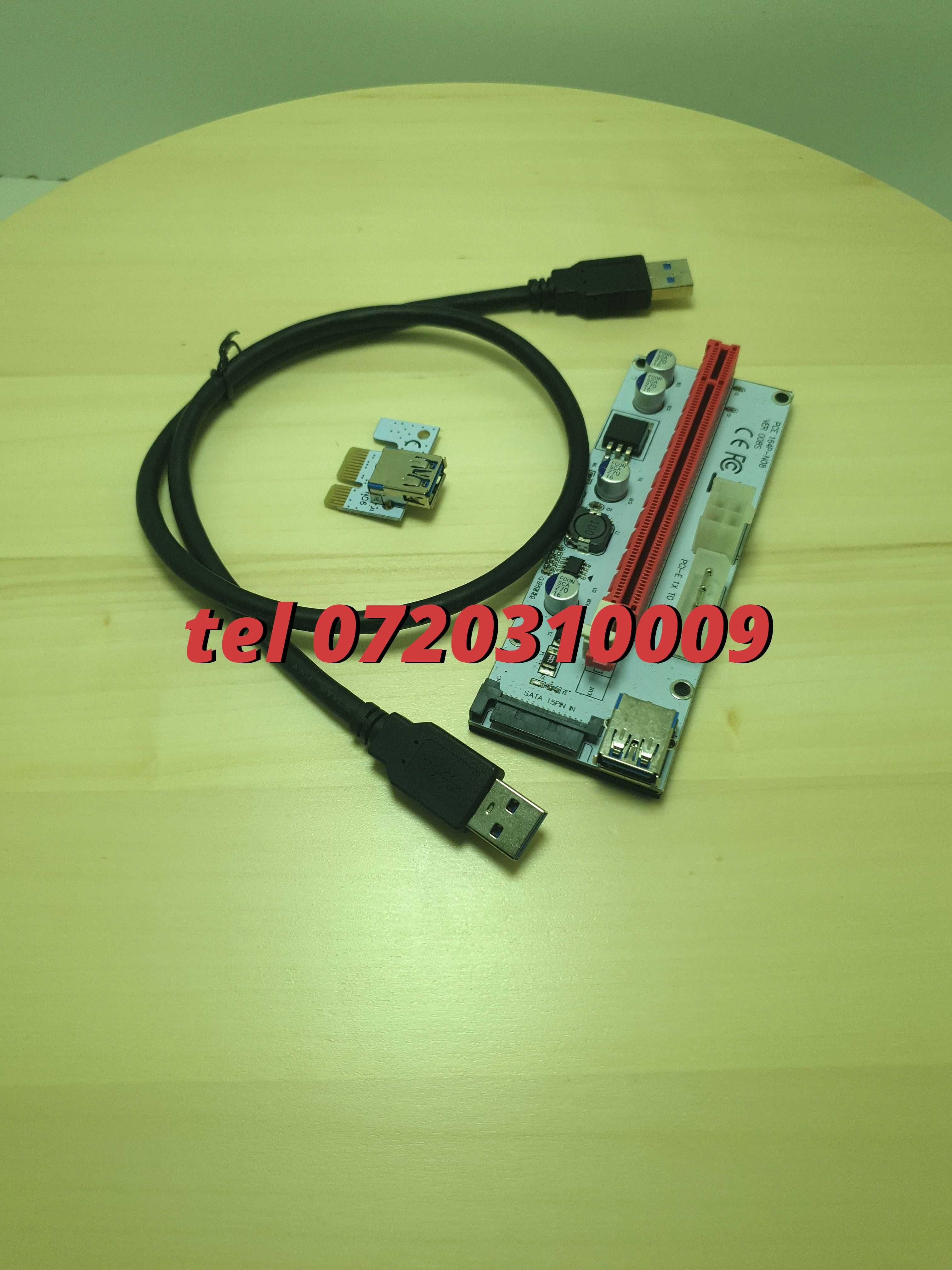 Riser 008s Pcie Generic 1x  16 X 6pin Molex Sata Usb 30 60cm