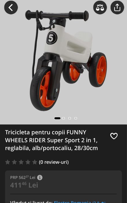Tricicleta Funny Wheels Rider 2 in 1