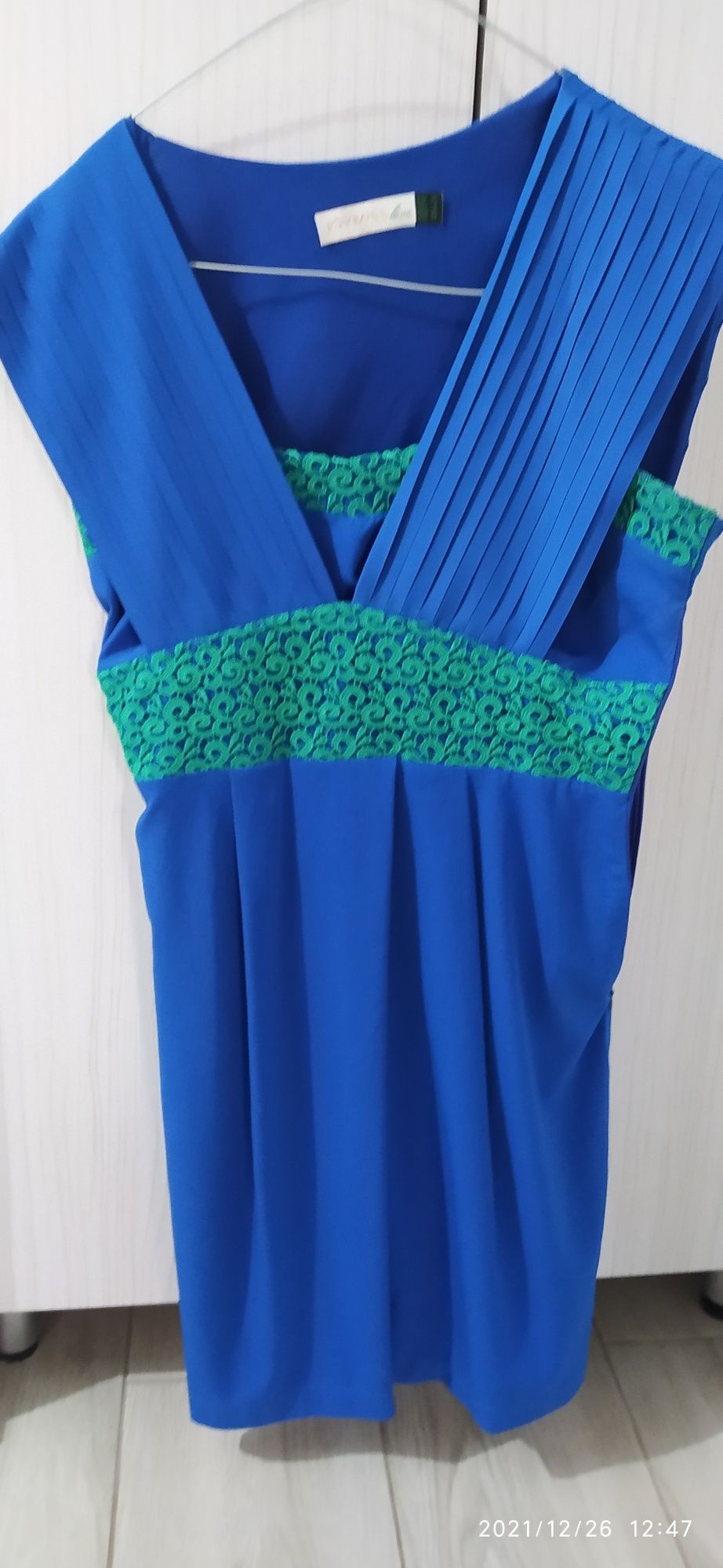 Rochie albastru cu verde de ocazii