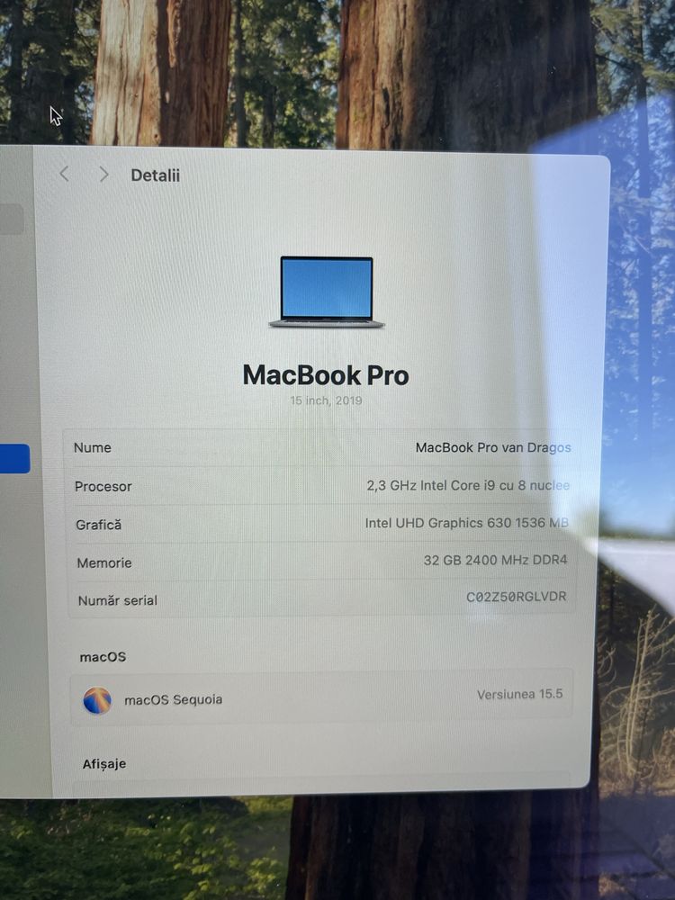 MacBook Pro 15’4 i9 32gb RAM 1TB
