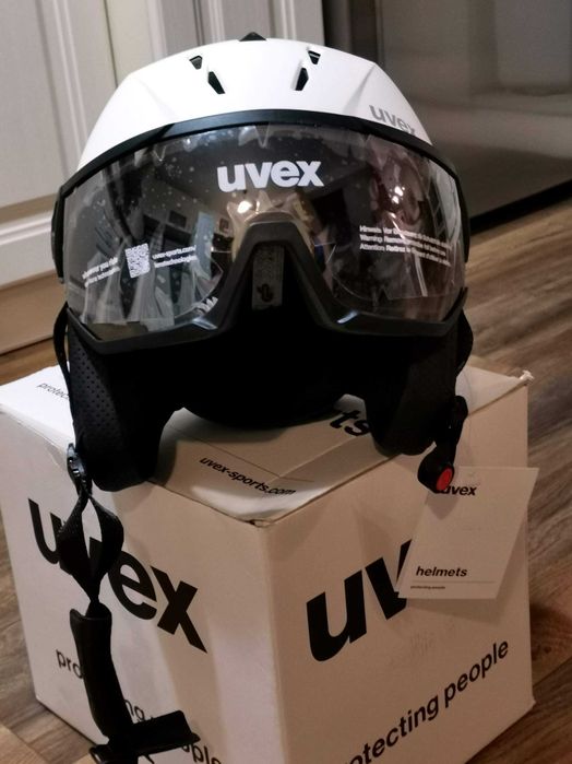 Casca schi UVEX Instinct Visor White Mat , marime 53 - 56 (cm)