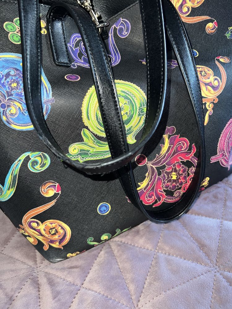 Geantă Versace Jeans Couture shopper neagra