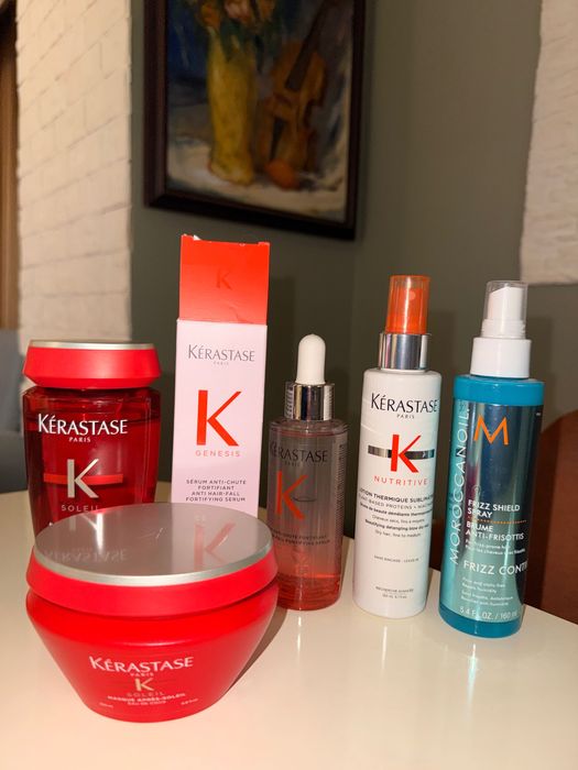 Шампоан, маска и серум Kerastase и moroccanoil