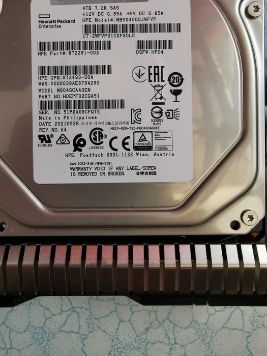 Hard disk HDD SAS (Server) HP 4TB 7.2k - 3.5 Inch