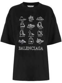 BALENCIAGA Signature Styles Oversized Дамска / Мъжка Тениска XS (L)