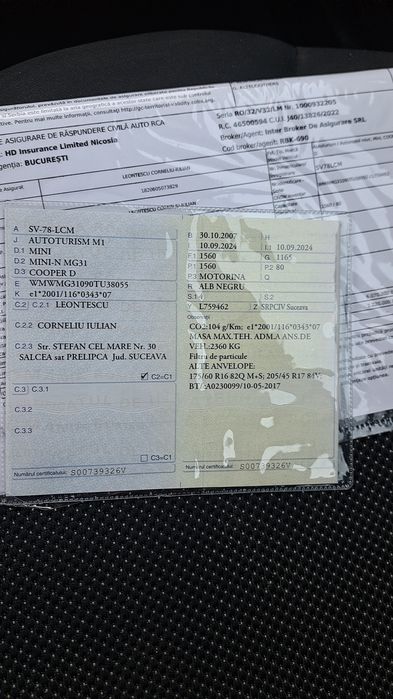 Vând urgent mașină Mini Cooper