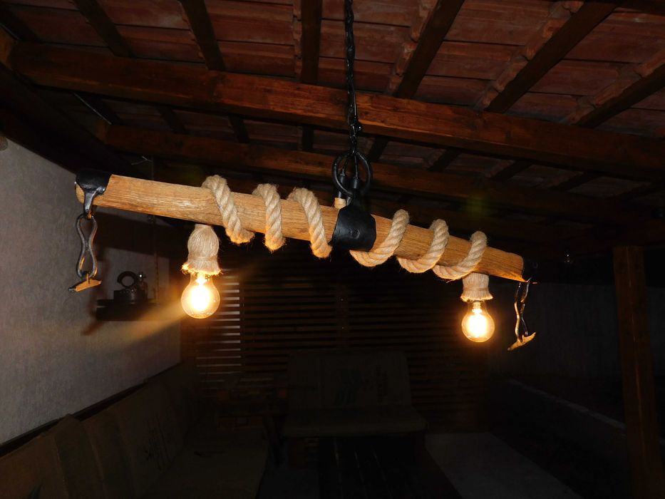 Lustra iuta, lampa suspendata vintige/retro/rustic