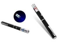 Laser Pointer nou albastru (violet) / rosu putere 5 mW 2 baterii AAA