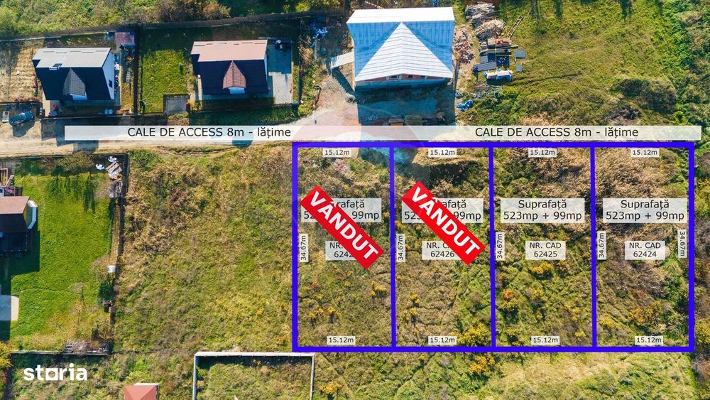 Teren intravilan de Vânzare 622mp Barnova Str. Gutuiului - Comision 0%