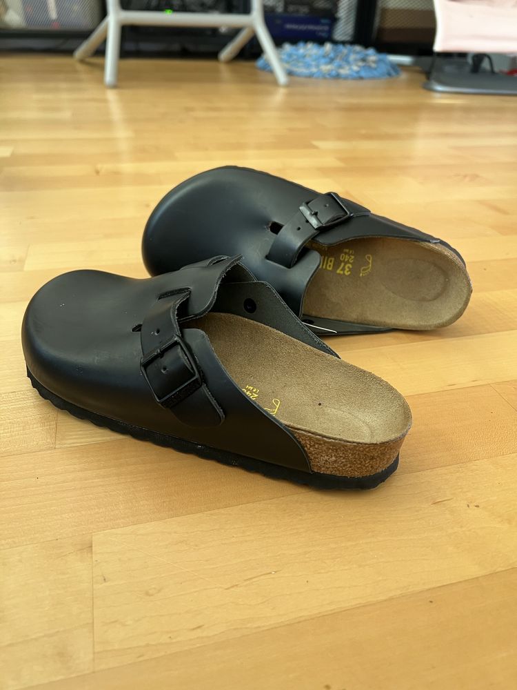 Birkenstock Boston обувки чехли, тип сабо, Чисто нови, Естествена кожа