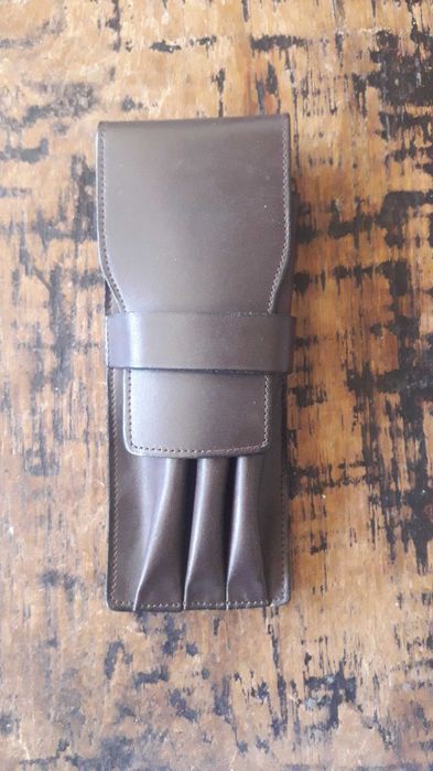 калъф за химикалки Лами Lamy тъмно кафяв детски, естествена кожа