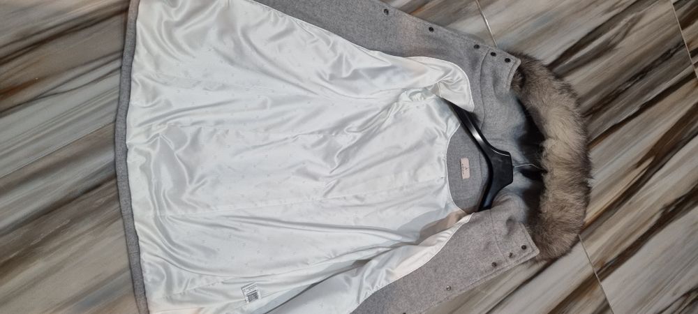 Ново Дамско палто с естествен косъм