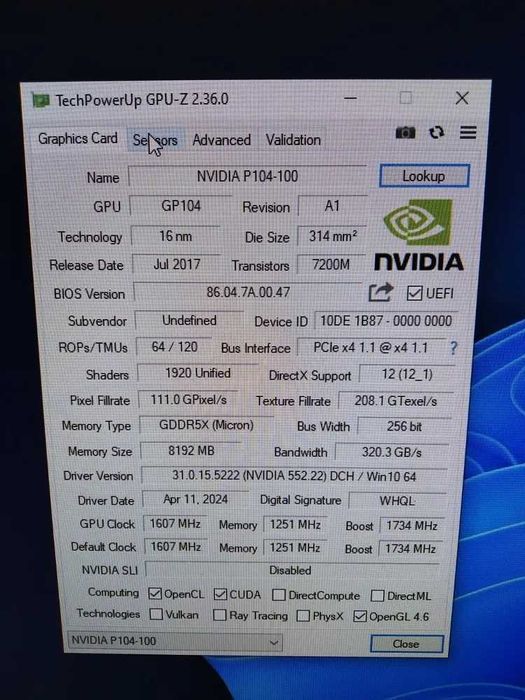 Видеокарты P104-100