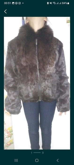 Шуба натуральная кроличья. 50-52. размер