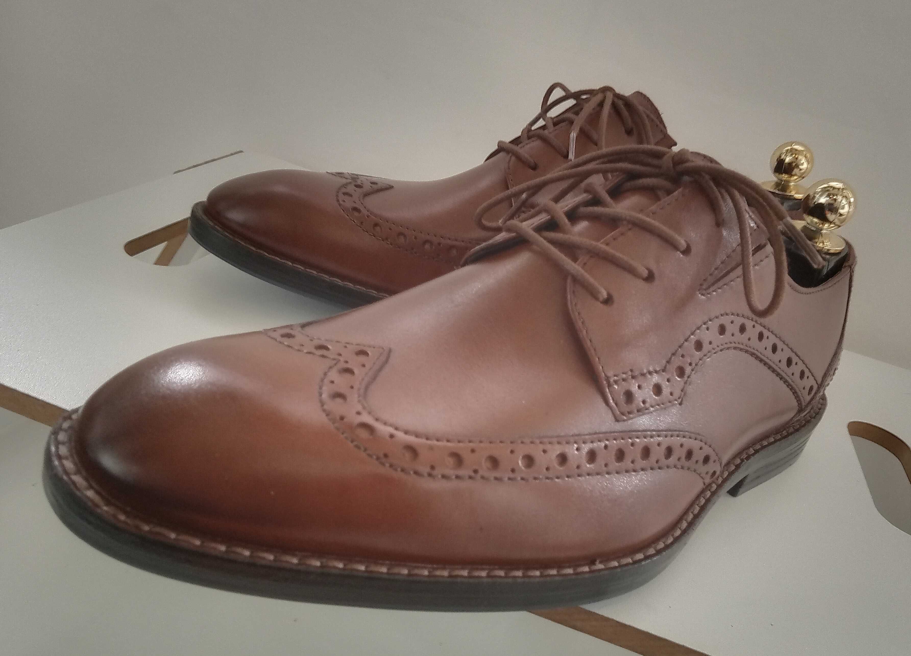 Pantofi derby brogue premium Clarks 41 41.5 piele naturala moale