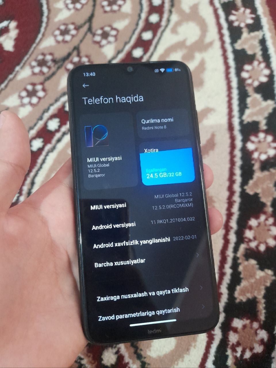 Redmi note 8 aybi yoq 3 32 gb kamerasi 4k