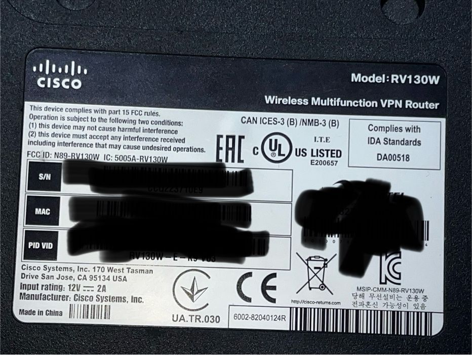 Vand router Cisco