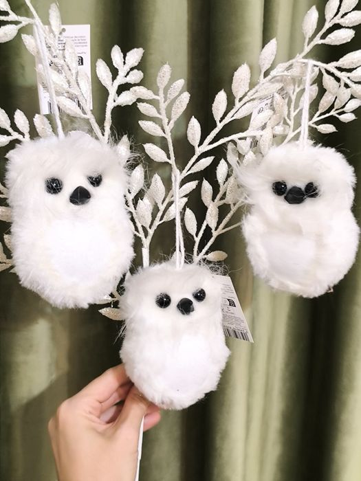 Decorațiuni/ornamente pentru brad/Crăciun (10 bufnițe)