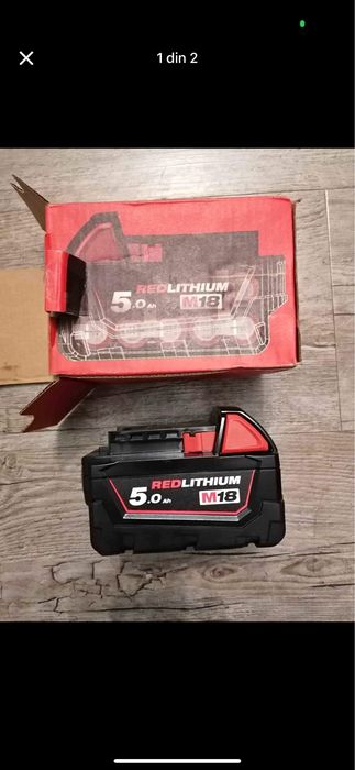 Baterii Milwaukee 18v 5ah Red Lithium , sigilate / noi