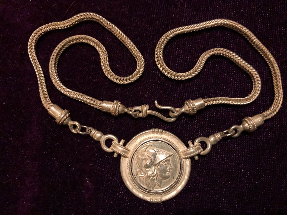 Сребърно колие, античен стил, Атина Палада