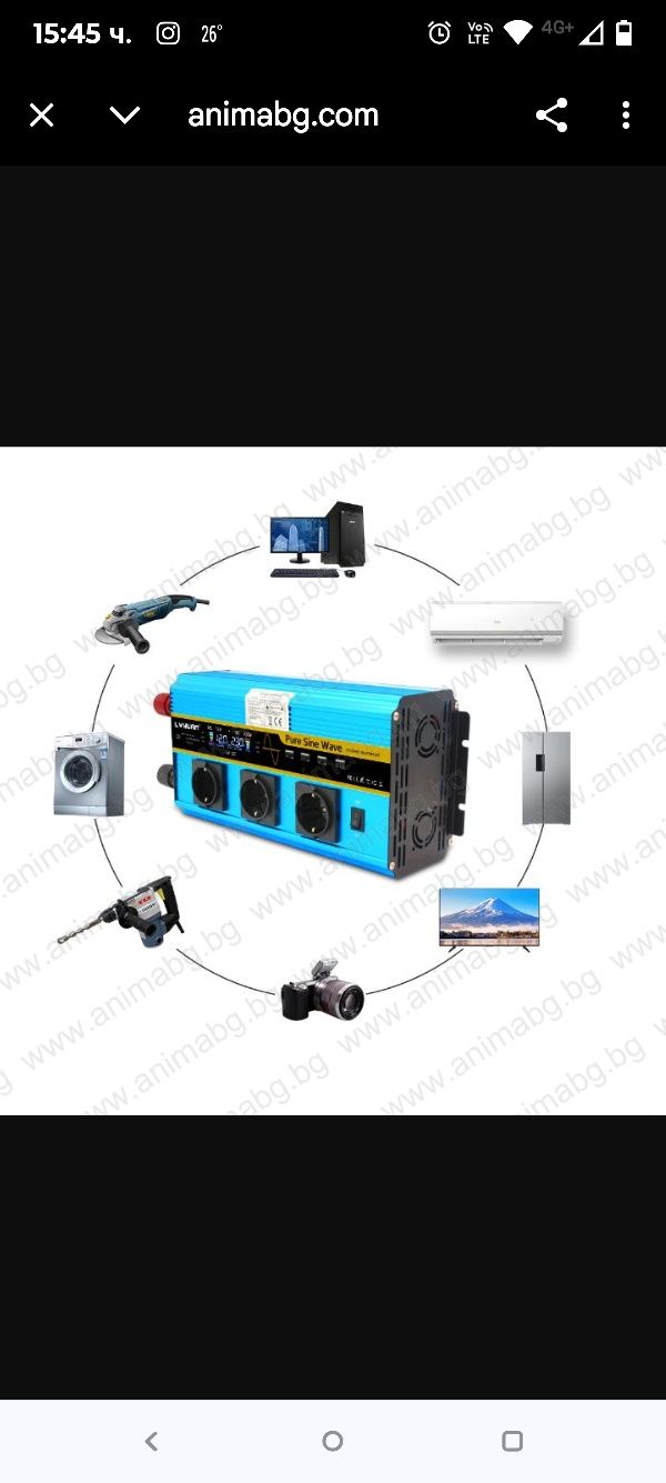 Инвертор с чиста синусоида 5kW 12V/24V към 220V