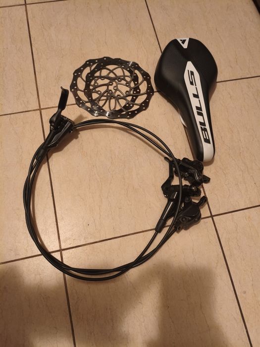 Piese bicicleta : discuri 160mm, șa bulls, frane shimano mt-500