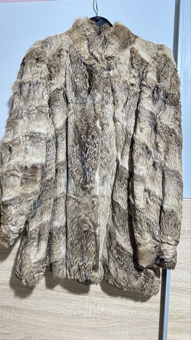 Дамско палто,естествена кожа,заек